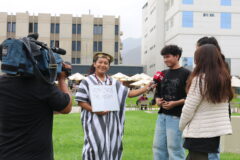Estudiantes de Educación Intercultural Bilingüe participan en grabación de TV Perú sobre la lengua asháninka