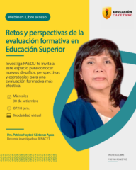 Webinar | Retos y perspectivas de la evaluación formativa en Educación Superior